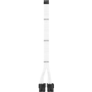 EZDIY-FAB RTX 3000 Series 12 Pin to Dual 8 Pin PCIe Sleeved Extension Cable 300 MM- Connector for NVIDIA Ampere GEFORCE RTX 3060ti 3070 3080 FE Funder Edition- White