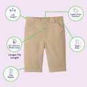French Toast Girls Adaptive Bermuda Shorts with Hook and Loop Closure (Beige)