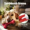 Dog Toys for Aggressive Chewers, Dog Chew Toys for Medium Large Dogs, Durable Natural Rubber Dog Toys with Bacon Flavor, Indestructible Dog Toy, Red