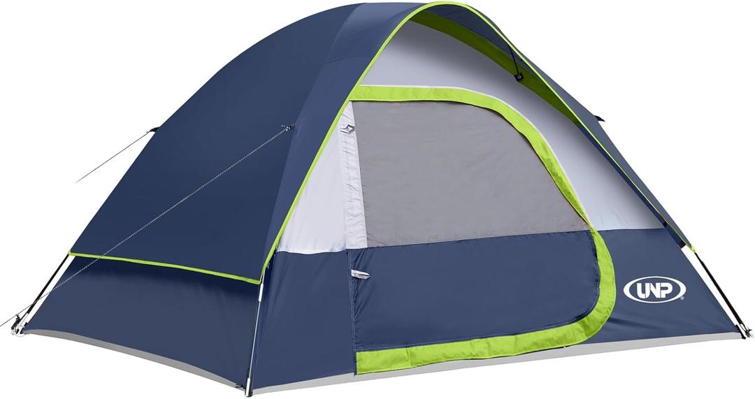 Camping Tent 4 Person, Waterproof Windproof Tent with Rainfly Easy Set up-Portable Dome Tents for Camping (Blue)
