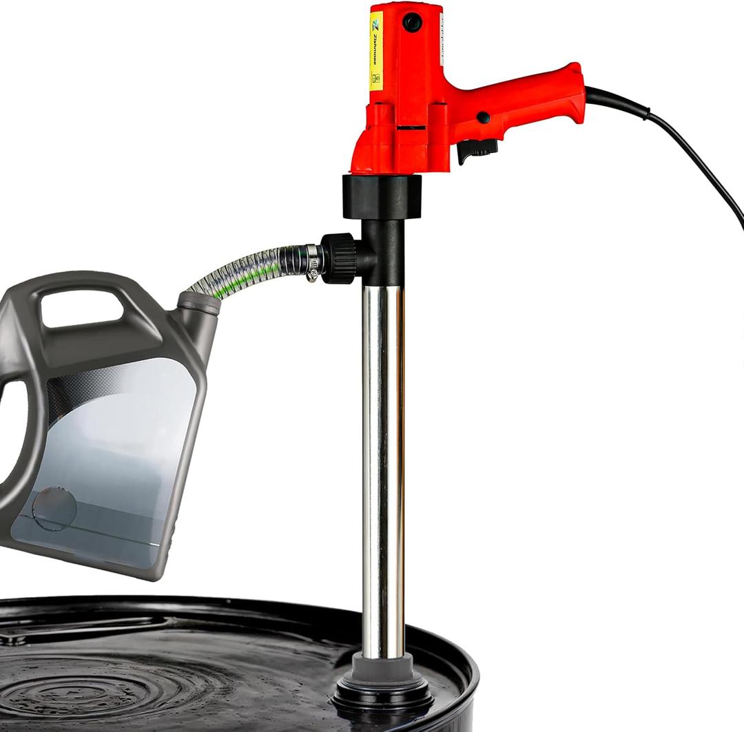 110V High-Power 2480W Electric Liquid Transfer Pump - 91cm Stainless Steel Tube 2m Steel Wire Hose - for Slightly viscous liquid,Lube Oil, Water, Antifreeze - electric fuel transfer pump