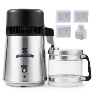 CO-Z Water Distiller, Stainless Steel Distilling Pure Water Machine for Home Countertop Table Desktop, 4L Distilled Water Making Machine, 4 Liter Water Purifier to Make Clean Water for Home