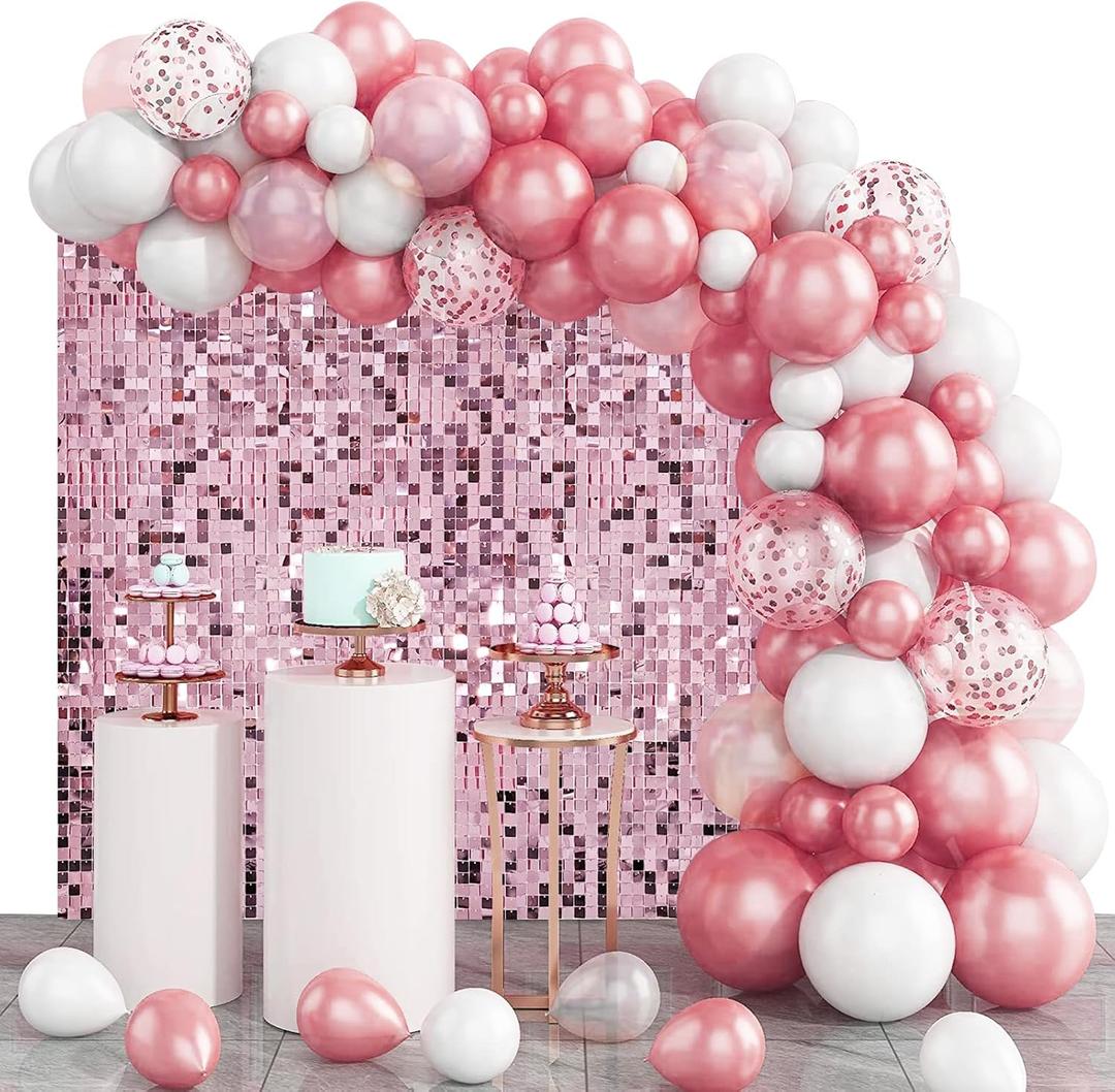 4 FT x 6 FTPink Shimmer Wall Backdrop,Shiny Sequins,24PCS Sequins Backdrop Decoration Panels,Glitter Bling Photo Background Decorations for Birthday Party Wedding Graduation Anniversary Baby Shower 4 FT x 6 FTPink Shimmer Wall Backdrop,Shiny Sequins,24PCS Sequins Backdrop Decoration Panels,Glitter Bling Photo Background Decorations for Birthday Party Wedding Graduation Anniversary Baby Shower