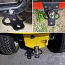 3-Way Trailer Hitch Adapter Steel Hitch Receiver Mount with Bolt for Golf Cart Garden Tractor ATV Lawn Mower Flat Towing Tow Ball Mount(Black)