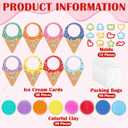 Vertintong 30 Pcs Ice Cream Theme Summer Air Dry Clay Craft Kit - DIY Classes Family Craft Nights Classroom Activities School Projects Great Gift Summer Art Supplies Birthday Party Favors, 4.72 x 3.15 inches