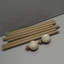 QDWIS Boho Wood Curtain Rods for Windows 66 to 120 inch,1" Adjustable Heavy Duty Window Curtain Rod with Imitation Wood Grain Finials,Rustic Decorative Drapery Rods Set,Size:36-120'',Weathered Wood