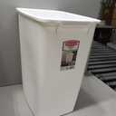 Rubbermaid Small Kitchen Bathroom Trash Can, 9 Gallons, White, Waste Basket for Under Counter/Kitchen/Office/Bedroom/Bathroom