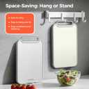 Sumzzz 2-in-1 Stainless Steel Cutting Board, Double-Sided for Raw Meat & Vegetables, Dishwasher Safe, Easy to Clean, Non-Slip Large Chopping Board with Juice Groove, Ideal for Home Kitchen (1611)