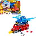Hot Wheels City Toy Car Track Set, Ultimate Dual Dragon Transporter & 2 Die-Cast Cars, Large-Scale & Detachable Dragon, Stores 20+ Vehicles