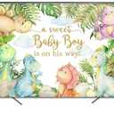 Dinosaur Baby Shower Backdrop 7x5ft Baby Dinosaur It's a Boy Baby Shower Background Party Decorations Cartoon Dino Theme Banner Photo Booth Props