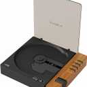 R300 CD Player Portable Bluetooth Desktop Retro CD Players for Home,Without Speakers, Rechargeble Battery Small Compact Vintage CD Player,SPDIF Out,Brown