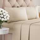 Full Size 4 Piece Sheet Set - Comfy Breathable & Cooling Bed Sheets Set - Hotel Luxury Bedding for Women, Men, Kids, Teens, Boys & Girls - Deep Pockets, Ultra-Soft and Wrinkle Free - Oeko-Tex - Wheat