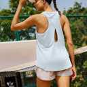 RUNNING GIRL Racerback Running Yoga Athletic Tank Tops for Women, Sleeveless Workout Tank Tops Woman Tennis Shirts (Gray, S)