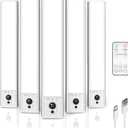 EZVALO 5-Pack Under Cabinet Lighting, 2400mAh Motion Sensor Light, LED Closet Lights Wireless, 6500K Dimmable, Timer, Magnetic, with Remote Control for Kitchen, Closet, Stair