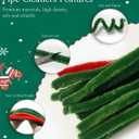 Farbeniok Christmas Pearl Ring Pipe Cleaner Craft Kit, DIY Wreath Ornament Supplies Set with Beads, Bow for Tree Decor, Interior Decoration, School Bags, Children's Festival (Big Green)