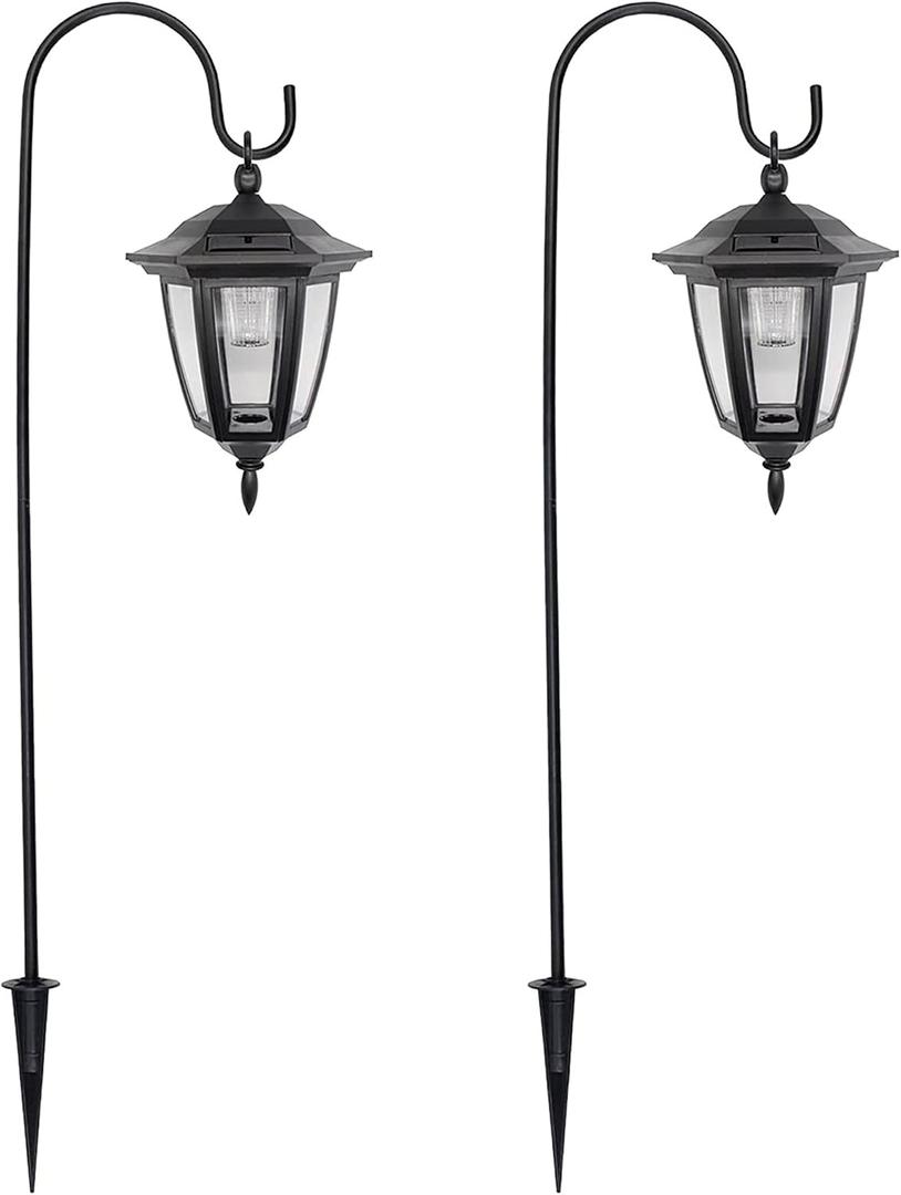 MAGGIFT 34 Inch Hanging Solar Lights Outdoor Waterproof Solar Garden Lights with 2 Shepherd Hooks Landscape Lighting for Lawn Patio Yard Pathway Driveway,2 Pack