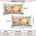 COARVXA Floral Pillow Covers 12x20 Set of 2,Farmhouse Floral Pillow Covers Decorative Double Sided Pattern Cushion Cover Soft Pillow Case for Living Sofa Room Bed Porch Patio Square Pillow Cover