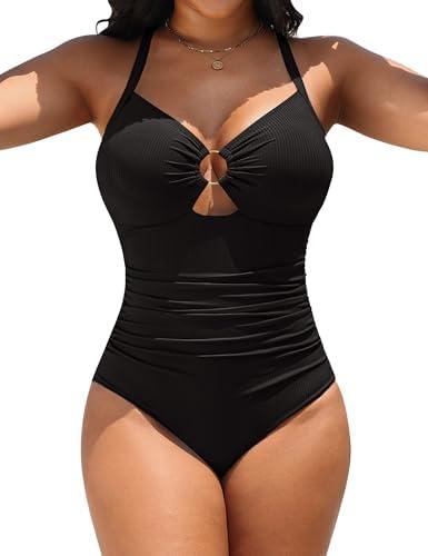 Blooming Jelly Womens One Piece Swimsuit Slimming Tummy Control Bathing Suit Shapewear Full Coverage Swim Suits M