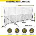Losbenco Pickleball Net with Wheels Court Lines, Metal Frame & Regulation Size 22FT, 6-in-1 Adjustable Portable Net for Playing Pickleball, Tennis, Volleyball & Soccer Backyard Games