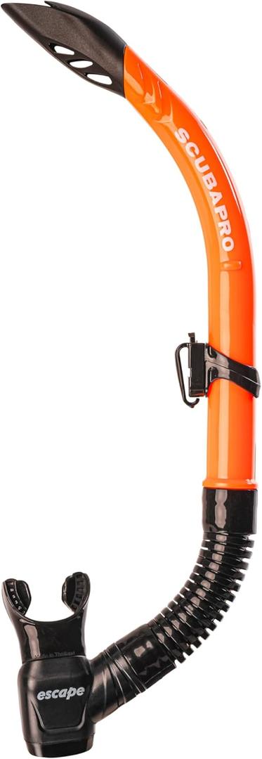 SCUBAPRO Escape Semi-Dry Snorkel, with Purge Valve and Splashguard Barrel-Top Design, One Size