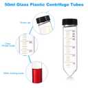 PATIKIL 50ml Centrifuge Tubes, 6 Pcs Glass Graduated Centrifuge Vials with Screw Cap Conical Bottom Test Tube Storage Container for Sample Laboratory Liquid