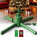 Musical Rotating Christmas Tree Stand with Remote, Anti-Tilt Noiseless 360-Degree Spinning Tree Stand Base with Speaker & Memory Function, Xmas Tree Holder Up to 9FT 120lb Artificial Tree 800W