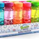 Big Bubble Bottle 12 Pack - 4oz Blow Bubbles Solution Novelty Summer Toy - Activity Party Favor Assorted Colors Set