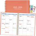 Monthly Planner 2025-2026 (7.4'' x 9.6''), 18 Months Agenda Planner from Jul 2025-Dec 2026, Calendar 2025 with Pocket, 120GSM Paper, Pink