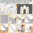 Amyhill Ramadan Eid Mosque Decorations 41 x 44.5 Inch DIY Cardboard Mosque Castle for Home Ramadan Playhouse Corner Activities for Islamic Muslim Home Decor (White Gold)