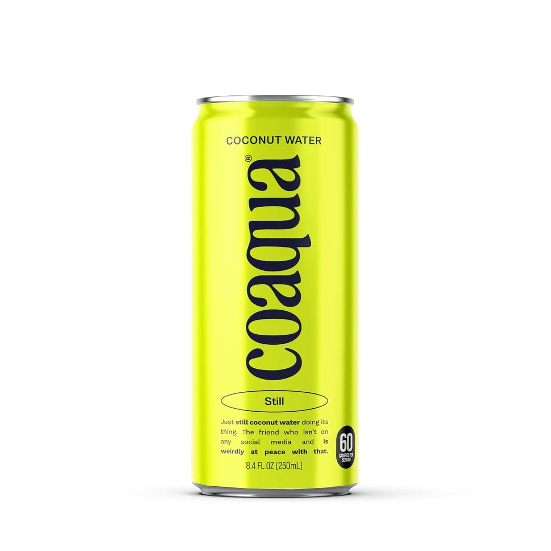 CoAqua Organic Coconut Water, 6 Pack, Natural Electrolytes for Hydration, Naturally Sweet Electrolyte Drink Potassium, Pure Coconut Water Not from Concentrate, Fat Free, Low Sugar, 8.4 Fl Oz Cans (EXP 03/12/27)