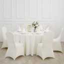 Ascoza 2pack 120 Inch Ivory Round Tablecloth in Polyester Fabric for Wedding/Banquet/Restaurant/Parties