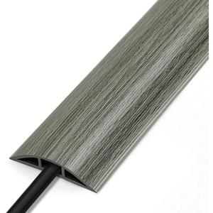 Wood Grey Cord Hider - 4FT Soft PVC Cord Protector, Hide Extension Floor Wire Covers for Cords, Organizer Wires Floor Cable Cover, Cable Cavity: 0.47" (W) x 0.24" (H)
