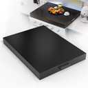 Chiligent Metal Stove Top Cover with Handles, 30" L x 22" W x 3" H, Gas Stove Noodle Board Cooktop Cover, Black
