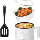 Food Party Hot Pot Electric Pot for Cooking Ramen Cooker 1.8L College Dorm Room Essentials Mini Hotpot Shabu Shabu Pot 110V Noodle Cooker Non Stick (With Steamer)