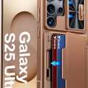 Vizvera for Samsung Galaxy S25 Ultra Case Wallet RFID [Cards Holder][Camera Cover][Edge Raised] Full Body Rugged Shockproof Silicone Protective Phone Case for Galaxy S25 Ultra 6.9" 2025 (Desert Gold)