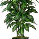 Artificial Dracaena Tree 5FT - Fake Tree with Black Tall Planter - Faux Yucca Tall Fake Floor Plant in Pot - Artificial Plant for Home Office Living Room Decor Indoor