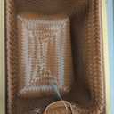 Hand Woven Baskets for Storage, 4Pcs Water-Resistant Wicker Baskets, Brown Wicker Storage Baskets for Shelves, Large Basket with Handle for Organizing, Clothes, Laundry, Blanket - Rectangular, Medium