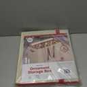 128 Ornament Storage Box, Adjustable Dividers, Stackable Holiday Ornament Organizer with Lid, Durable Fabric Bin for Christmas Decorations, Reinforced Handles, Dustproof & Space-Saving Design (White)