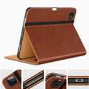 DTTO for iPad Pro 12.9 6th / 5th / 4th / 3rd Generation Case 2022/2021/2020/2018, Premium Leather Folio Stand Cover with Built-in Apple Pencil Holder -Auto Wake/Sleep and Multi Viewing Angles,Brown