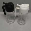 TrendPlain 16oz/470ml Glass Olive Oil Sprayer for Cooking 2 in 1 Olive Oil Dispenser Bottle for Kitchen Gadgets and Air Fryer Accessories, Salad, BBQ - Black & White 