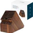 KITCHENDAO 20 Slot Acacia Wood Knife Block without Knives, Universal Knife Holder for Kitchen, Holding Multiple Types of Knives, Countertop Butcher Block Knife Stand for Easy Kitchen Storage