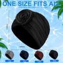 Swim Caps for Women Polyester Waterproof Pleated Elastic Comfort Bathing Cap for Long Hair Keep Hairstyle Unchanged