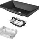Uniflasy 99251 Grease Tray with 7515 Catch Pan and 10PCS Drip Pan Liners for Weber Genesis Silver A, Old Spirit 200 Series, Spirit E-210, Spirit 500, Weber Genesis Silver Grill Parts for 85897