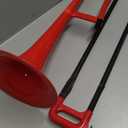 PINSTRUMENTS Plastic Kids pBone Mini Trombone - Mouthpiece & Carrying Bag- Lightweight Versatile, Comfortable Ergonomic Grip- Eb Authentic Sound for Student & Beginner- Durable ABS Construction- Red