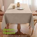 Pureegg Table Cloth for Rectangle Tables - Elegant Linen Mocha Tablecloth Resists Water, Stain, Wrinkle and Heat, Ideal for Dining, Party, Birthday and Wedding, 52x70 Inch