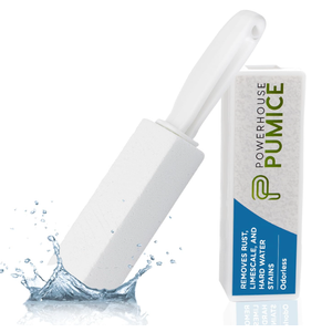 Powerstone Pumice Stone Toilet Bowl Cleaner with Handle (1-pack) - A Solution for Hard Water Stains on Toilets, Grills, Tiles, Grout & Pools