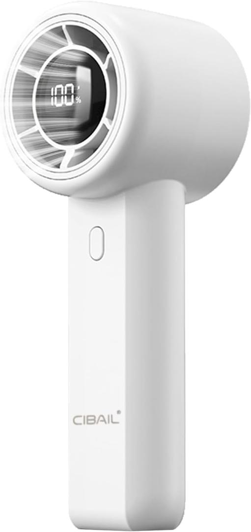 CIBAIL Portable Handheld Fan with 3 Speeds & 6H Max Cooling USB Rechargeable Personal Portable Mini Turbo Design for Travel Outdoor Home Office Lightweight Pocket Fan with LED (White)