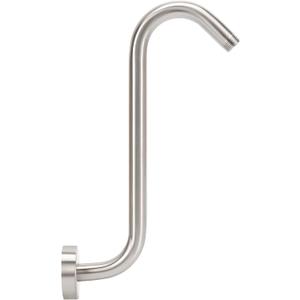 NearMoon S Shaped Shower Head Riser Arm, Shower Extender Arm with Flange, Standard 1/2" Connection- Bathroom Accessory (12 Inch, Brushed Nickel)