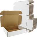 50 Pack 9x6x2 Inches Shipping Boxes, Corrugated Cardboard Mailing Box, Small White Gift Box Mailers, Packaging Boxes for Business Present, Moving and Storage
