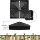Azdele 6x6 Heavy Duty Aluminum Pyramid Post Caps Cover (Actual 5.5" x 5.5" Wood Post), with Matte Finish Powder Coated Surface, for Fences Wood Post of Decks or Corridors, Black 4Pack